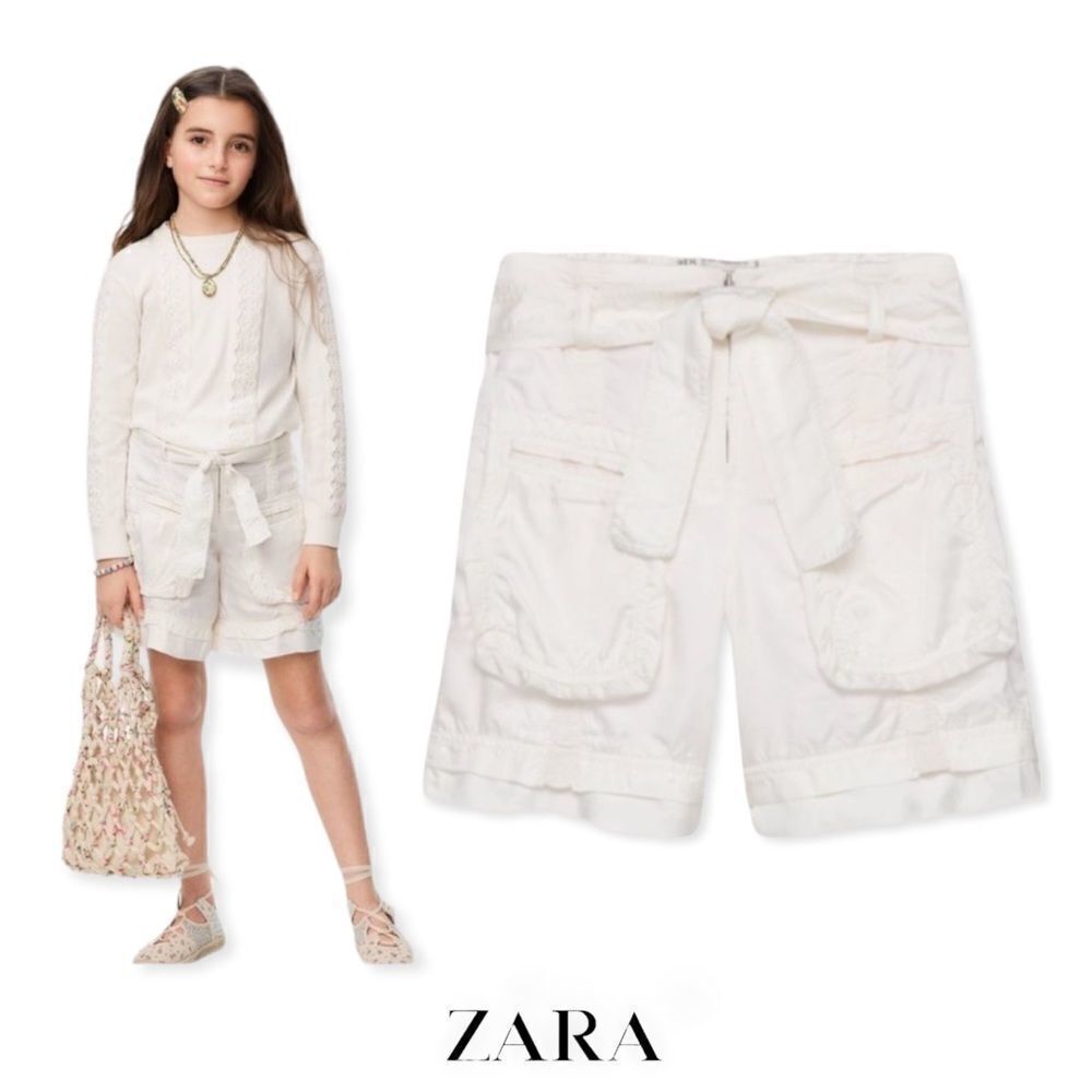 ZARA Kids | Oyster White | SATIN SHORTS LIMITED EDITION